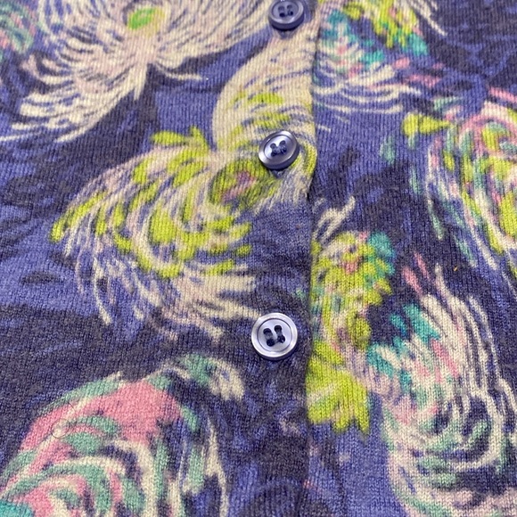 Women’s Size Small Garnet Hill 100% Merino Wool 3/4 Length Sleeve Cardigan - Picture 3 of 5